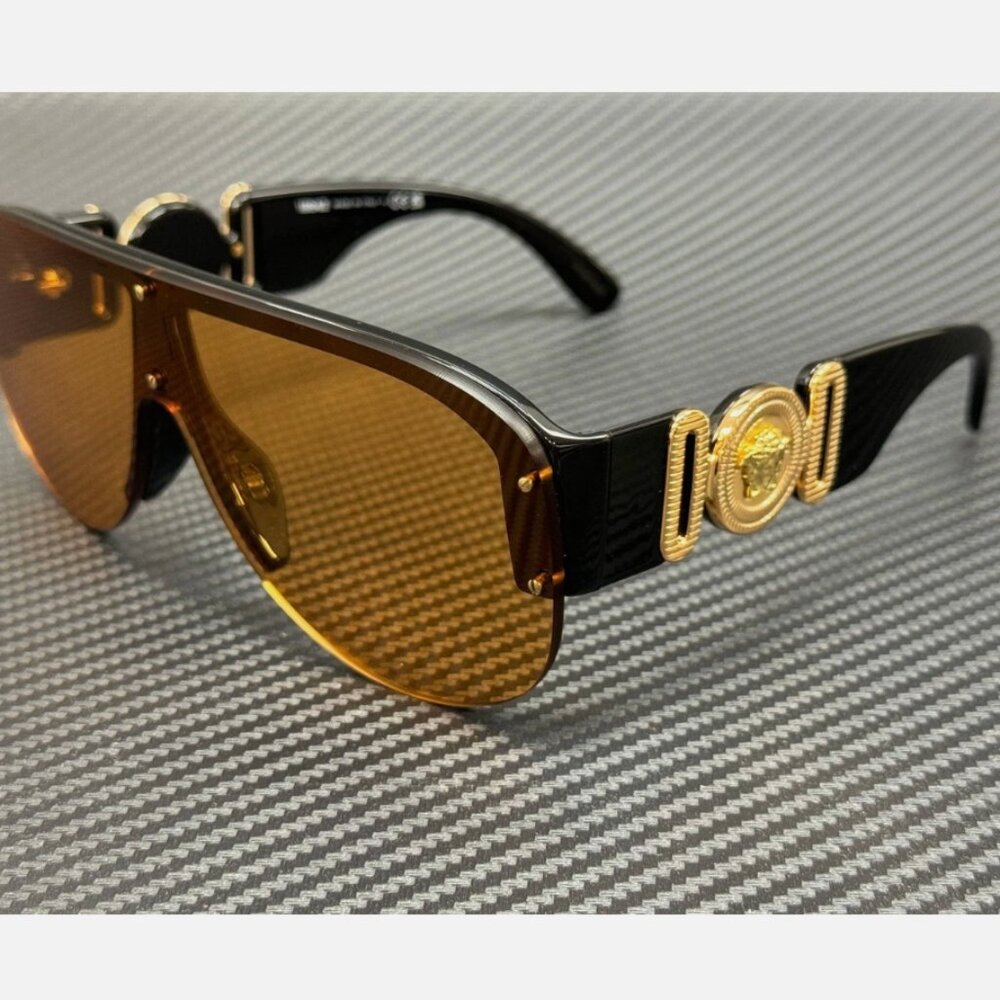 VERSACE 48mm Black Orange Men's Sunglasses